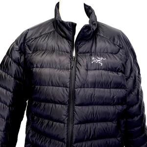 Arctery'x Cerium Goose Down Hoody Jacket Mens M Black Puffer Warm Outdoor Hiking